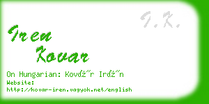 iren kovar business card